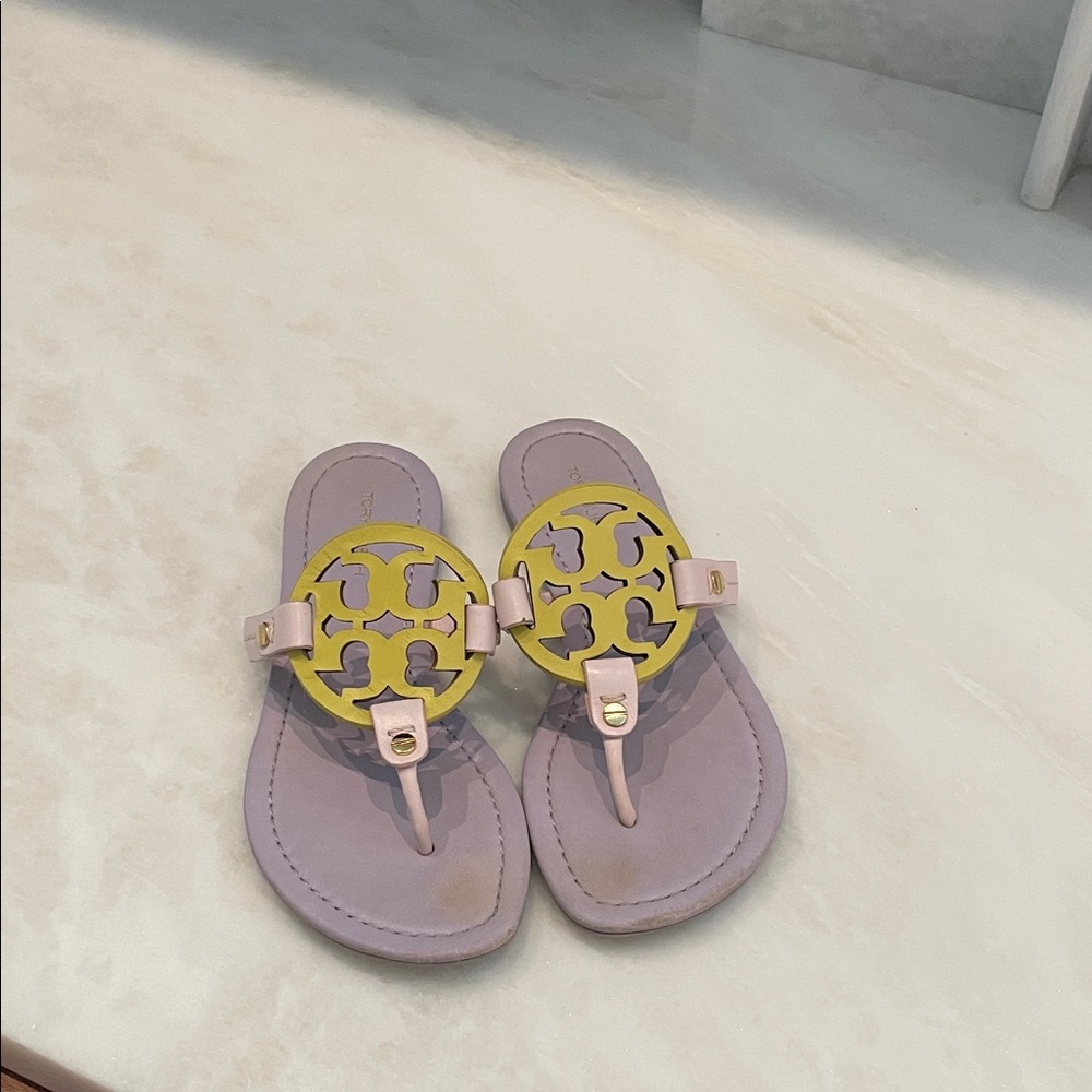 Tory Burch Lavender and Lime Sandals